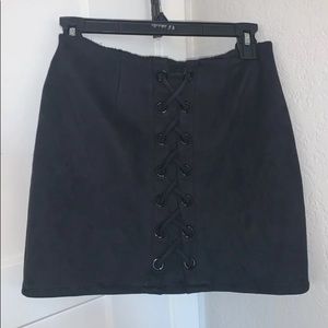 Black suede skirt